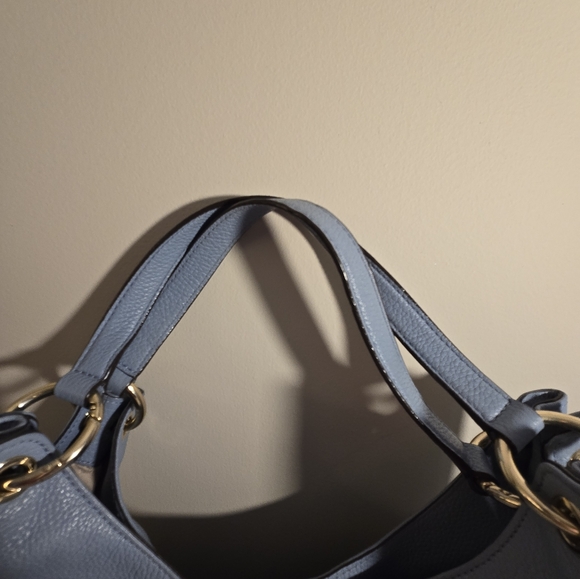 Michael Kors Sky Blue Hobo Bag with Gold Accents - Picture 6 of 7